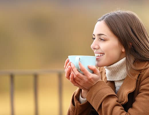 Young woman outside with beuatiful skin.