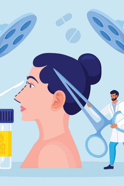 Illustration of the Evolution of Facial Plastic Surgery